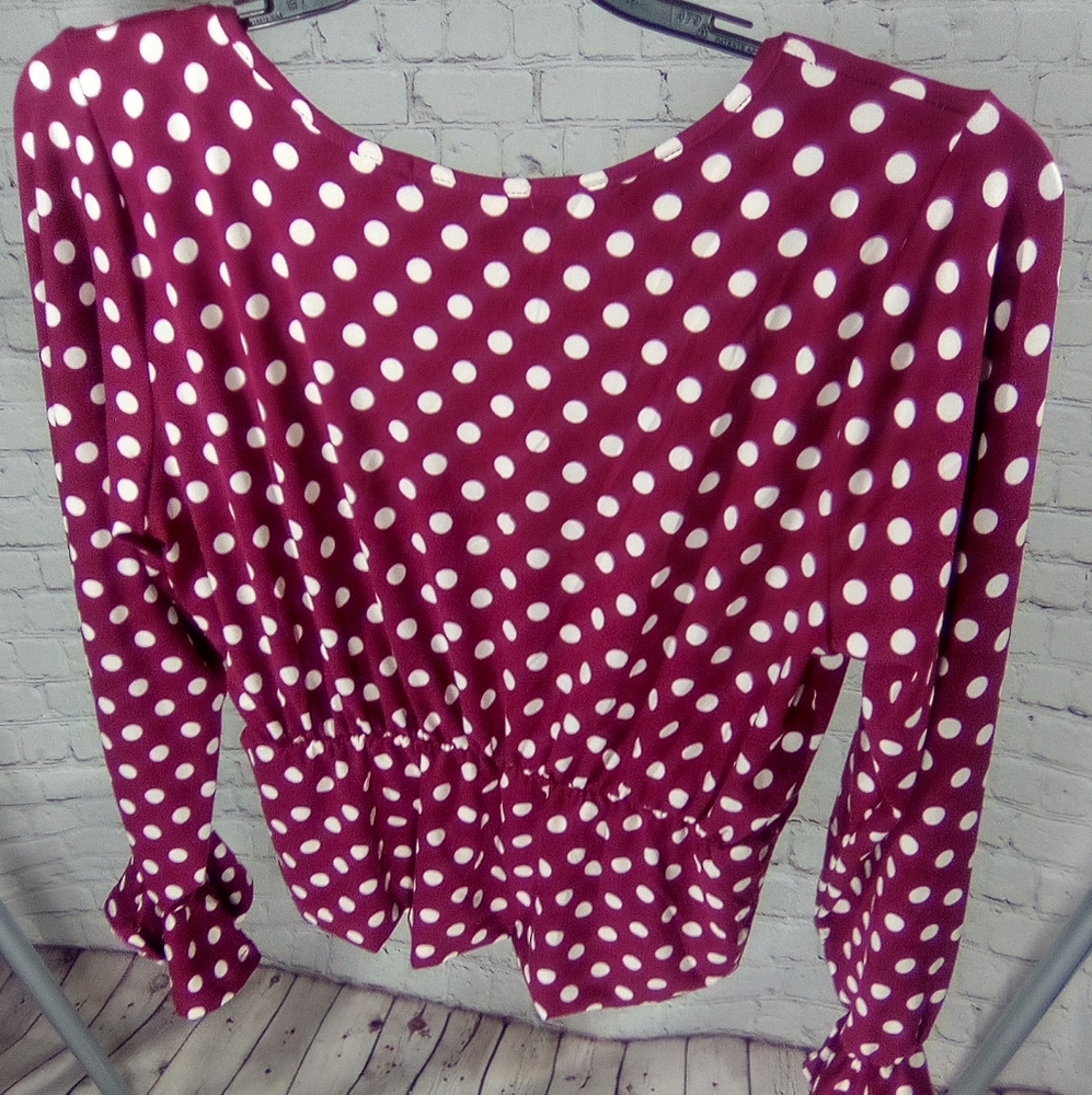 REBDOLLS ABOUT MYSELF SQUARED NECK POLKA DOT TOPπββοΈπ₯° - Picture 2 of 5